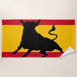 Toalla De Playa Bandera española con toro
