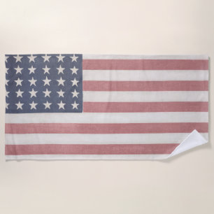 Toalla De Playa Bandera estadounidense rusa de los Estados Unidos