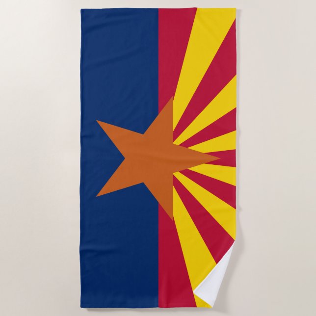 Toalla De Playa Bandera Estatal de Arizona (Anverso)