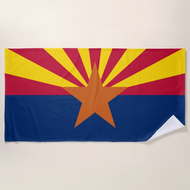 Toalla De Playa Bandera Estatal de Arizona (Anverso)