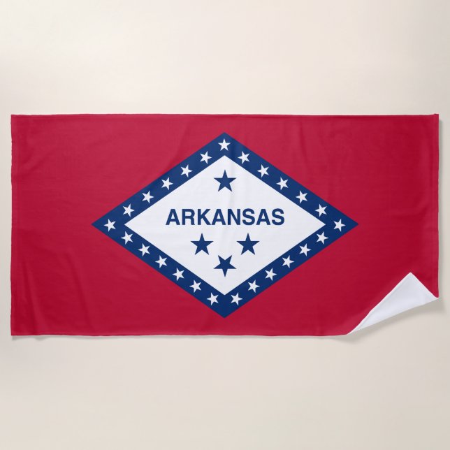 Toalla De Playa Bandera estatal de Arkansas (Anverso)