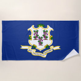 Toalla De Playa Bandera estatal de Connecticut