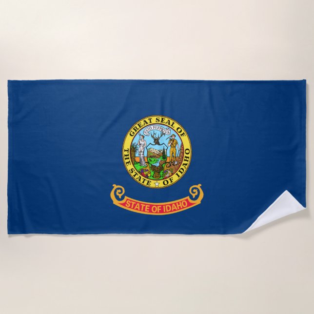 Toalla De Playa Bandera estatal de Idaho (Anverso)