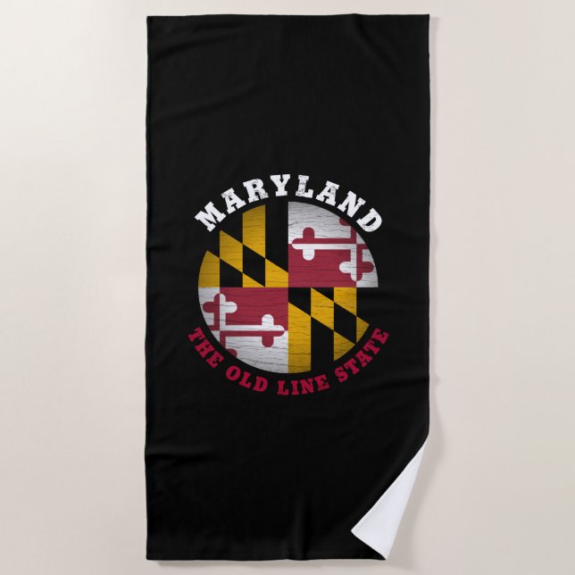 TOALLA DE PLAYA BANDERA ESTATAL DE LA LÍNEA ANTIGUA DE MARYLAND (Anverso)