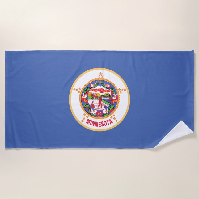 Toalla De Playa Bandera estatal de Minnesota (Anverso)