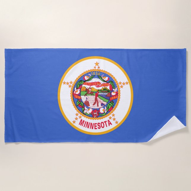 Toalla De Playa Bandera estatal de Minnesota (Anverso)
