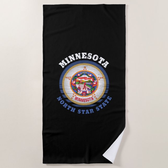 TOALLA DE PLAYA BANDERA ESTATAL DE MINNESOTA NORTE STAR (Anverso)