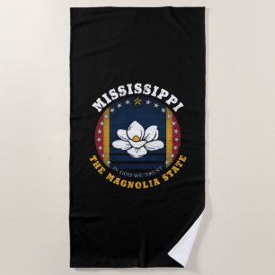 TOALLA DE PLAYA BANDERA ESTATAL DE MISSISSIPPI MAGNOLIA