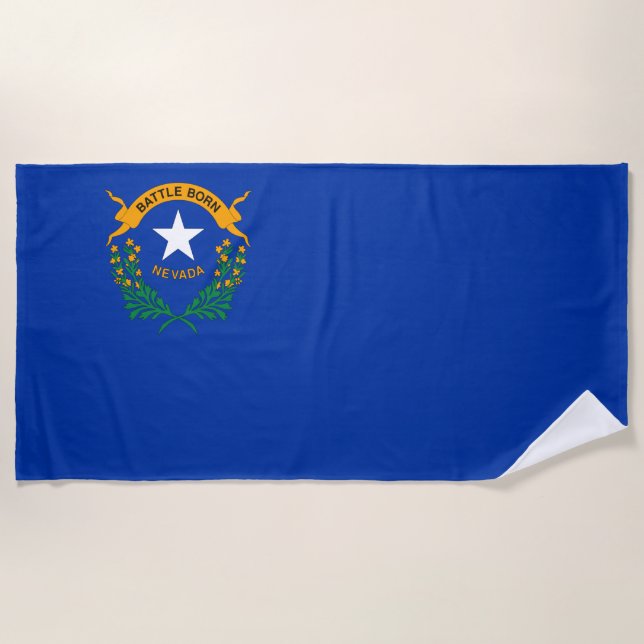 Toalla De Playa Bandera Estatal de Nevada (Anverso)