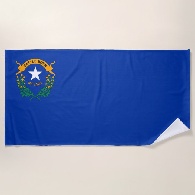 Toalla De Playa Bandera Estatal de Nevada (Anverso)