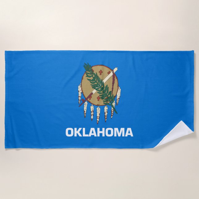 Toalla De Playa Bandera estatal de Oklahoma (Anverso)