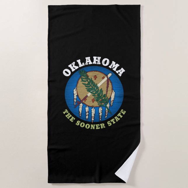 TOALLA DE PLAYA BANDERA ESTATAL DE OKLAHOMA MÁS PRONTO (Anverso)