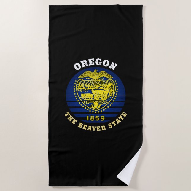 TOALLA DE PLAYA BANDERA ESTATAL DE OREGON BEAVER (Anverso)