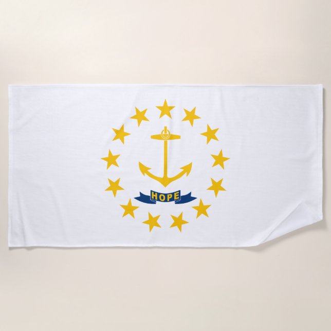 Toalla De Playa Bandera estatal de Rhode Island (Anverso)