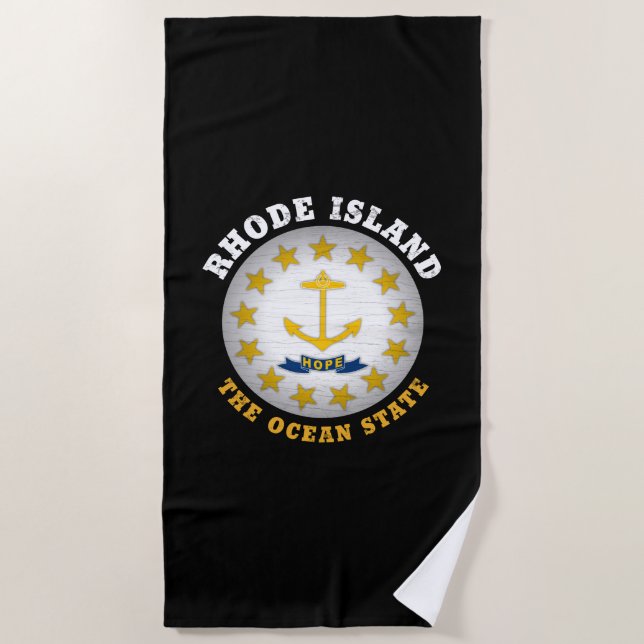 TOALLA DE PLAYA BANDERA ESTATAL DE RHODE ISLAND OCEAN (Anverso)