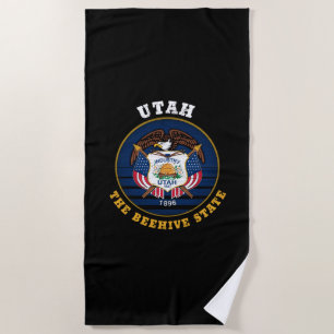 TOALLA DE PLAYA BANDERA ESTATAL DE UTAH BEEHIVE