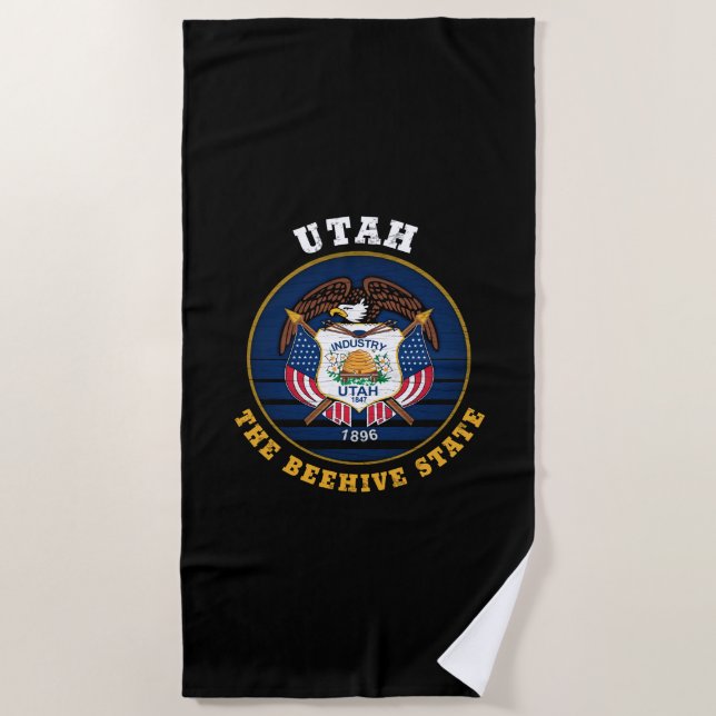 TOALLA DE PLAYA BANDERA ESTATAL DE UTAH BEEHIVE (Anverso)