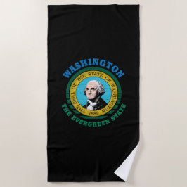 TOALLA DE PLAYA BANDERA ESTATAL DE WASHINGTON EVERGREEN