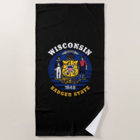 BANDERA ESTATAL DE WISCONSIN BADGER