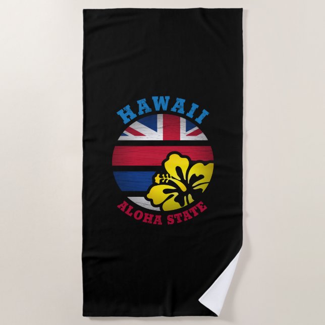 TOALLA DE PLAYA BANDERA ESTATAL HAWAII ALOHA (Anverso)