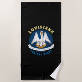TOALLA DE PLAYA BANDERA ESTATAL LOUISIANA PELICANA