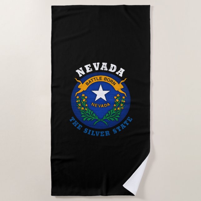 TOALLA DE PLAYA BANDERA ESTATAL NEVADA SILVER (Anverso)