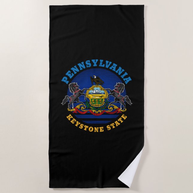 TOALLA DE PLAYA BANDERA ESTATAL PENNSYLVANIA KEYSTONE (Anverso)