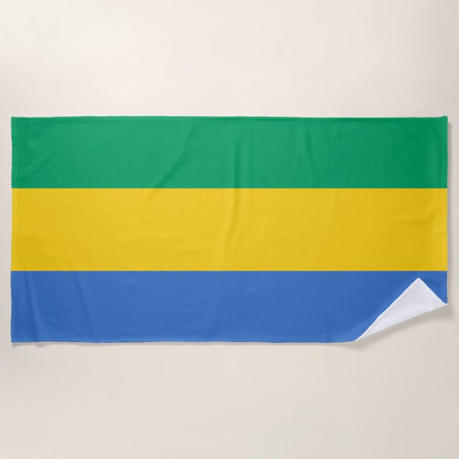 Toalla De Playa Bandera gabonesa (Gabón) (Anverso)