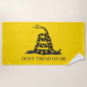 Toalla De Playa Bandera Gadsden Amarilla Clásica No Pises en Mí