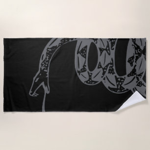 Toalla De Playa Bandera Gadsden No Pises en Mí Gris