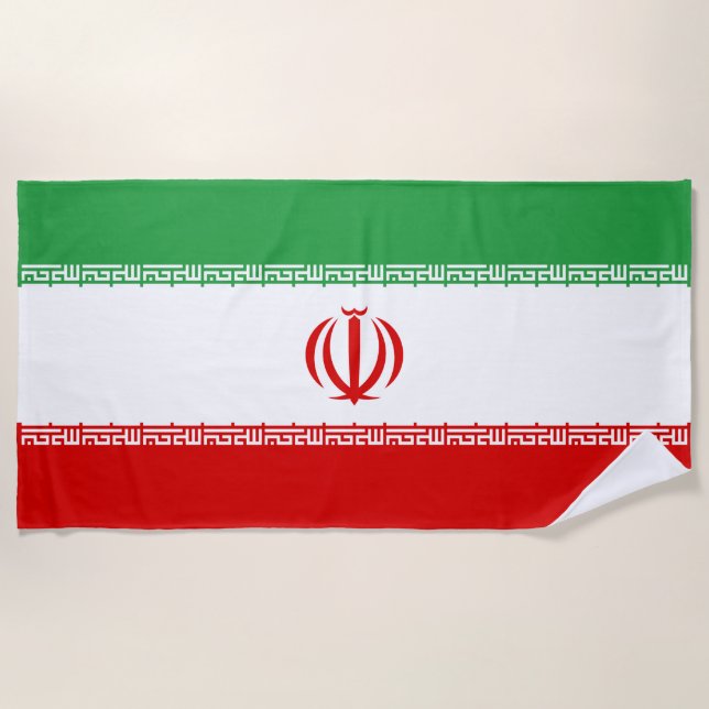 Toalla De Playa Bandera iraní (Irán) (persa) (Anverso)