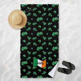 Toalla De Playa Bandera irlandesa Shamrock personalizado