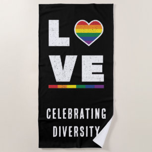 Toalla De Playa Bandera LGBTQ de Orgullo Gay con Estilo Grunge Ang