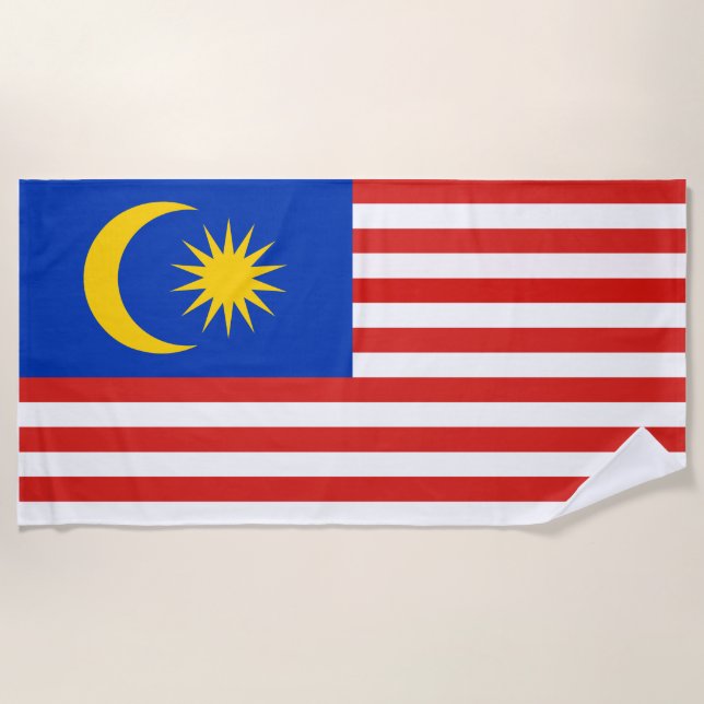 Toalla De Playa Bandera malaya de Malasia Jalur Gemilang (Anverso)