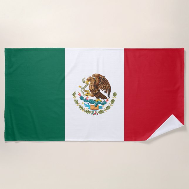 Toalla De Playa Bandera Mexicana (Anverso)