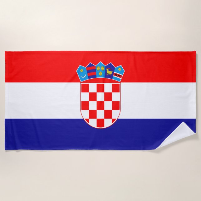 Toalla De Playa Bandera nacional de Croacia Zastava Hrvatske (Anverso)