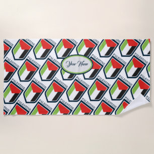 Toalla De Playa Bandera palestina y palestina personalizada