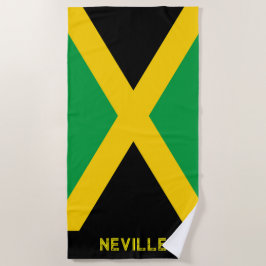 Toalla De Playa Bandera Patriótica de Jamaica