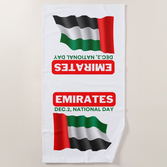 Toalla De Playa Bandera Patriótica de los Emiratos Árabes Unidos (Anverso)