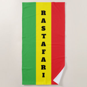 Toalla De Playa bandera rastafari personalizada