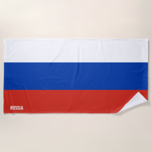 Toalla De Playa Bandera rusa espléndida patriótica