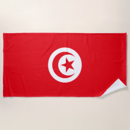 Toalla De Playa Bandera tunecina (Túnez) (Media Luna Islámica)