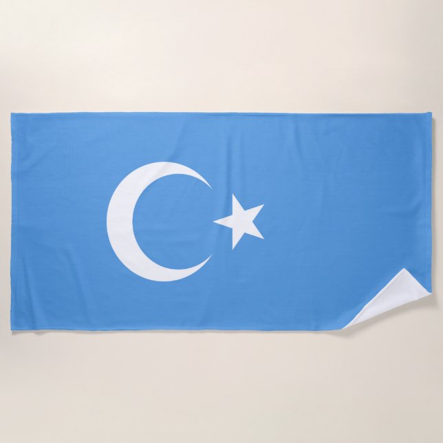 Toalla De Playa Bandera uigur del este de Turkmenistán (uigur) (Anverso)