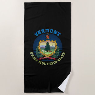 TOALLA DE PLAYA BANDERA VERMONT VERDE MONTAÑA ESTATAL
