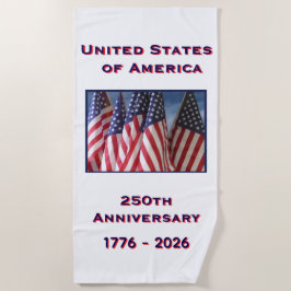 Toalla De Playa Banderas estadounidenses patrióticas en el 250 ani