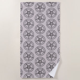 Toalla De Playa Baphomet Pentagram Lavender Satanic