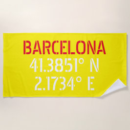 Toalla De Playa Barcelona España Latitud y longitud
