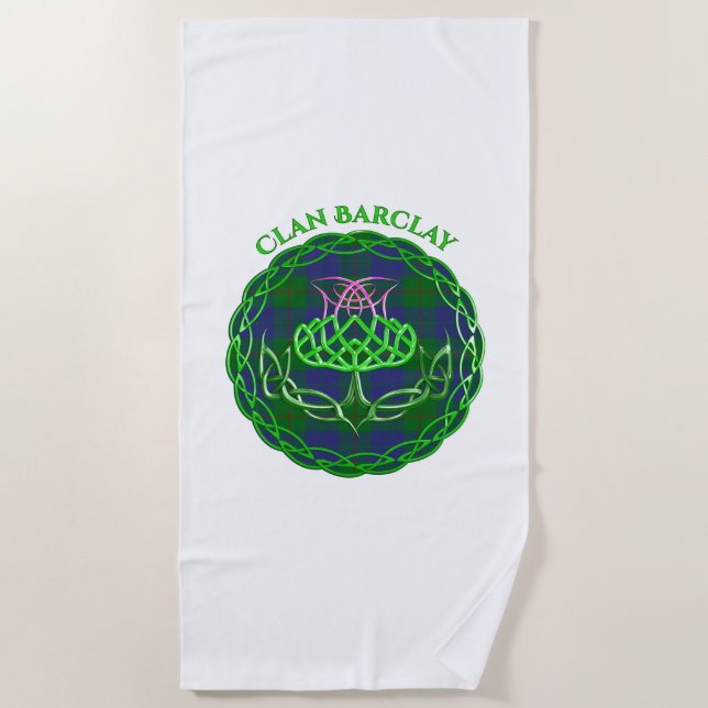 Toalla De Playa Barclay Scottish Tartan Celtic Thistle (Anverso)