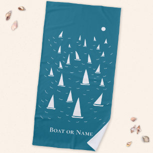 Toalla De Playa Barco de vela personalizado náutico