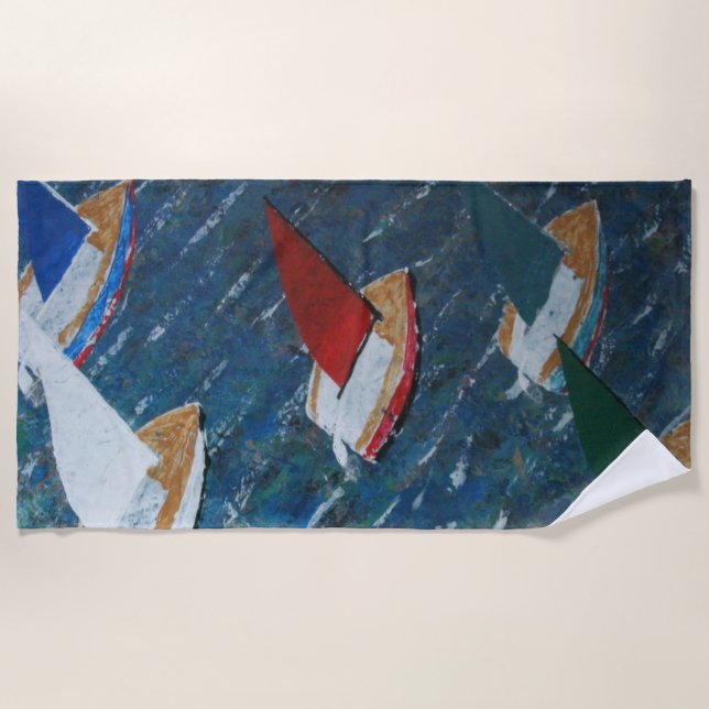 Toalla De Playa Barcos de juguete (Anverso)